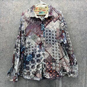 Robert Graham Shirt Mens 2XL Multicolor Geometric Classic Fit Limited Casual